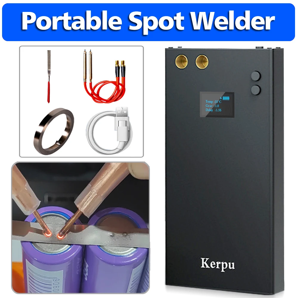 Portable Battery Spot Welder Kit With LCD Screen - 7500mAh For 18650/26650 Battery Repair & DIY
