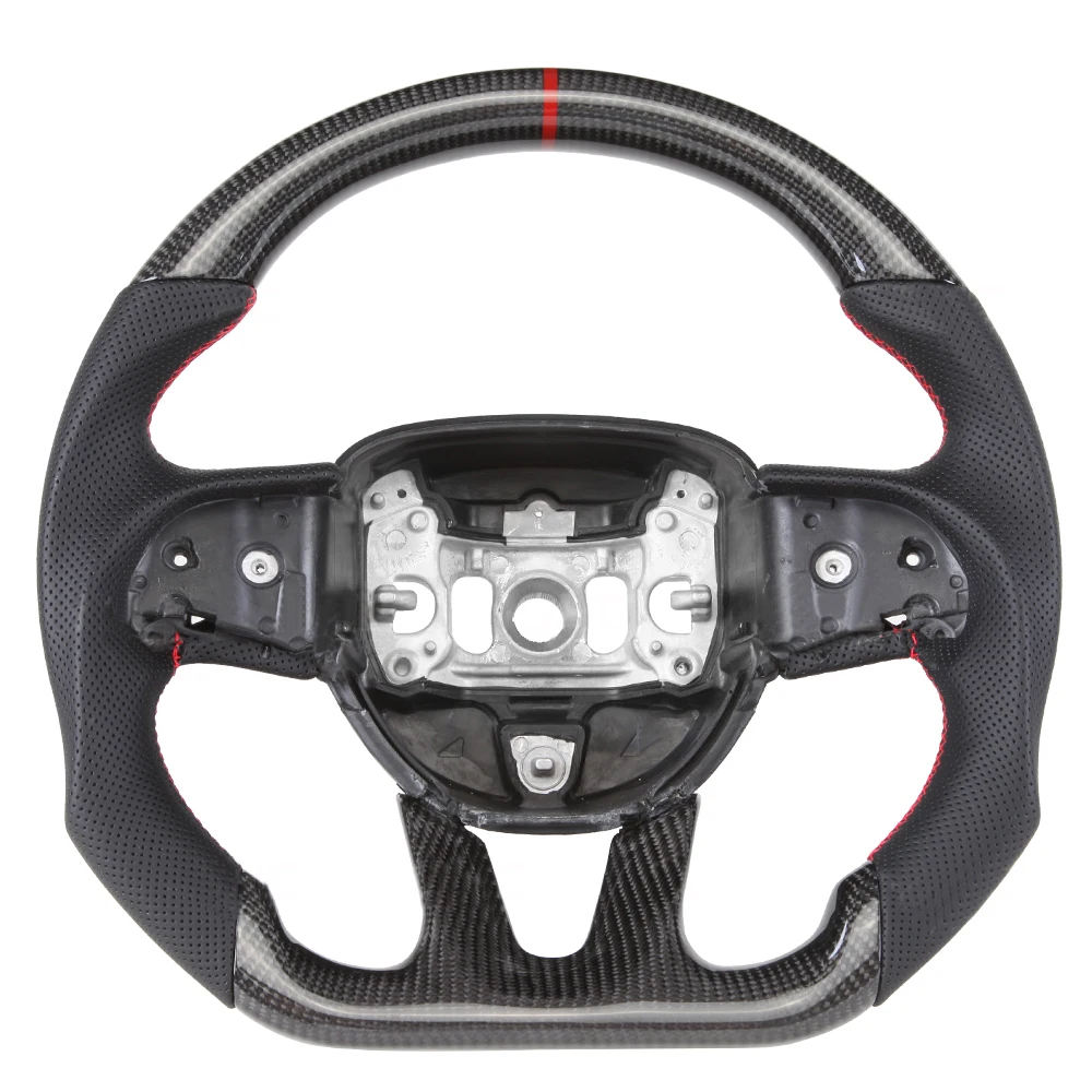

Challenger Hellcat Charger Charger srt Challenger LED Smart Racing Car Real Carbon Fiber Steering Wheel for Dodge