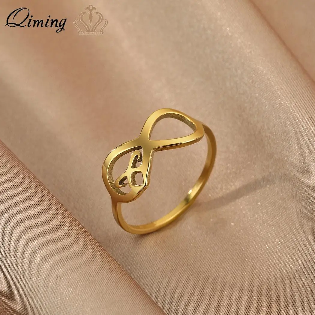 Qiming Angelic Power Rune Ring Ladies Women Infinite Jewelry Celtic Finger Knuckle Rings Regalo Vichingo