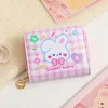PU Leather Girls Wallet Cute Cartoon Zipper Card Holder Mini Clutch Wallet Key Chain Coin Purse Kids Gifts Stationary 6
