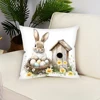 Cute Bunny Egg Spring Pattern Easter Pillowcase Living Room Bedroom Sofa Chair Decorative Cushion Cover 4