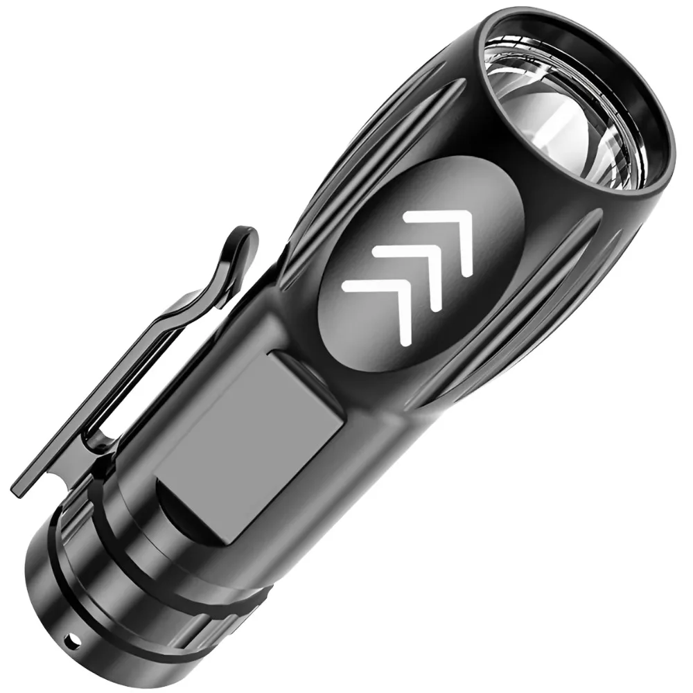 Compact Waterproof USB Rechargeable LED Keychain Flashlight