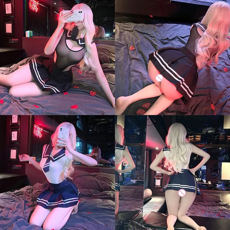 lenceria sexual mujer Hot Breast Showing JK Uniform Sexy Cosplay and Tempting Young One Piece Set sexual lingerie woman costume women lingerie,women lingerie set,women cosplay costume