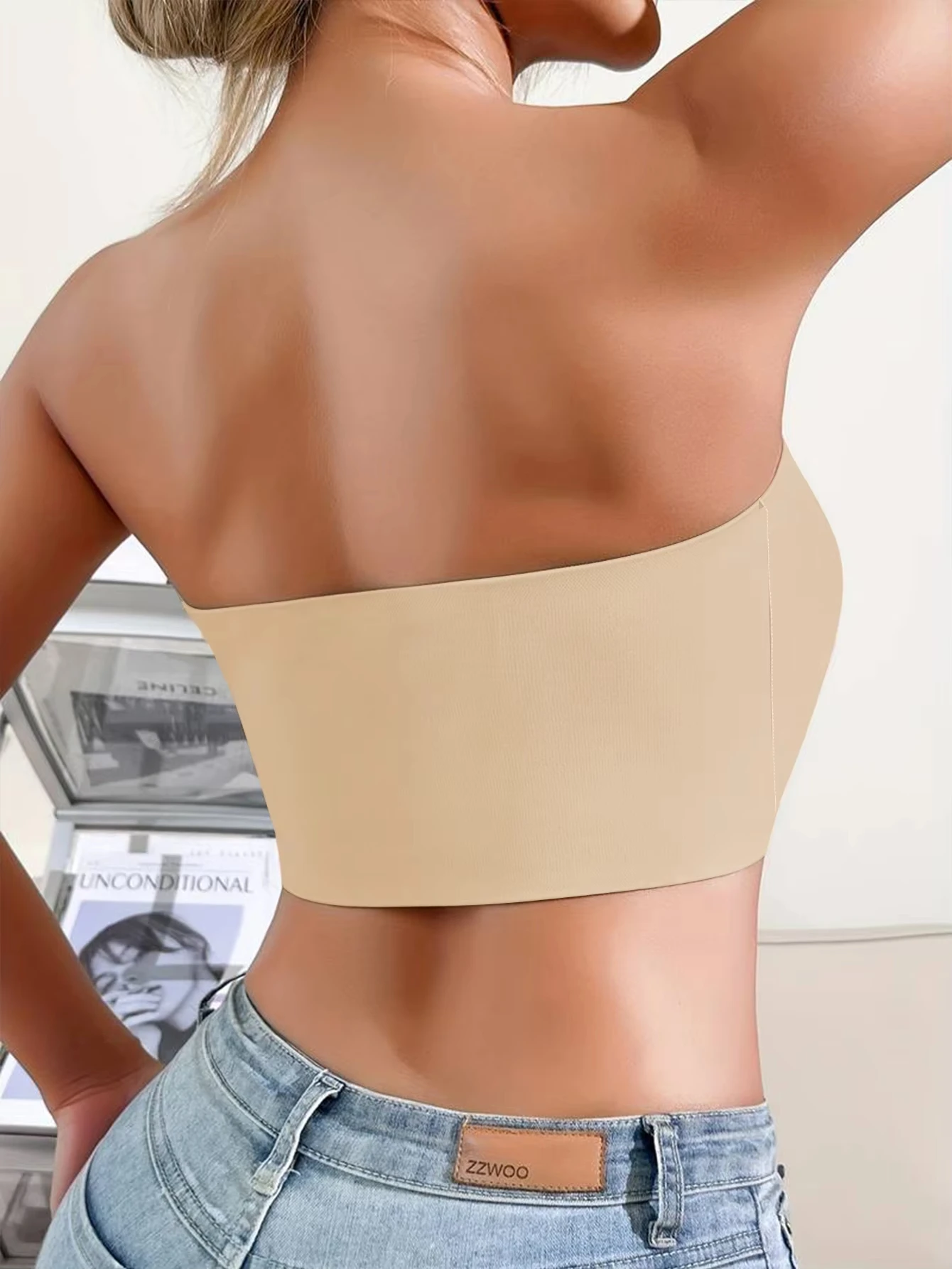 Women's Strapless No Padding Seamless Front Button Bra Comfortable Smooth Underwear_voghion.com