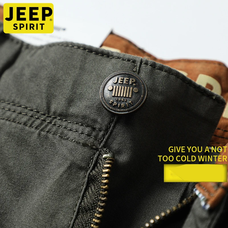 JEEP SPIRIT 남자 반바지 봄 여름 멀티 포켓 5점 면 100% 바지 루즈한 야외 레저 스포츠 등산