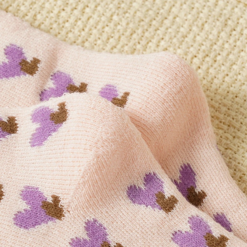 4 Pairs Women's Autumn Winter Thick Terry Socks Love Cold-proof Warm Plush Mid-tube Socks Comfort Home Sleeping Floor Socks