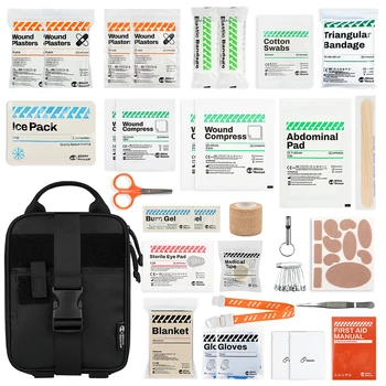 RHINO RESCUE Home & Outdoor First Aid Kit | Burn Gel, Tourniquet, Trauma Bandage, Thermal Blanket | Family Emergency