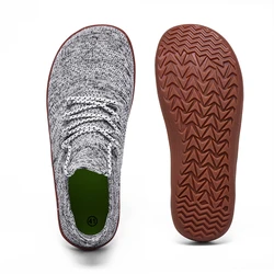Unisex Lightweight Breathable Minimalist Barefoot Shoes - Wide Toe Casual Outdoor Walking Sneakers - 46 (Grey)