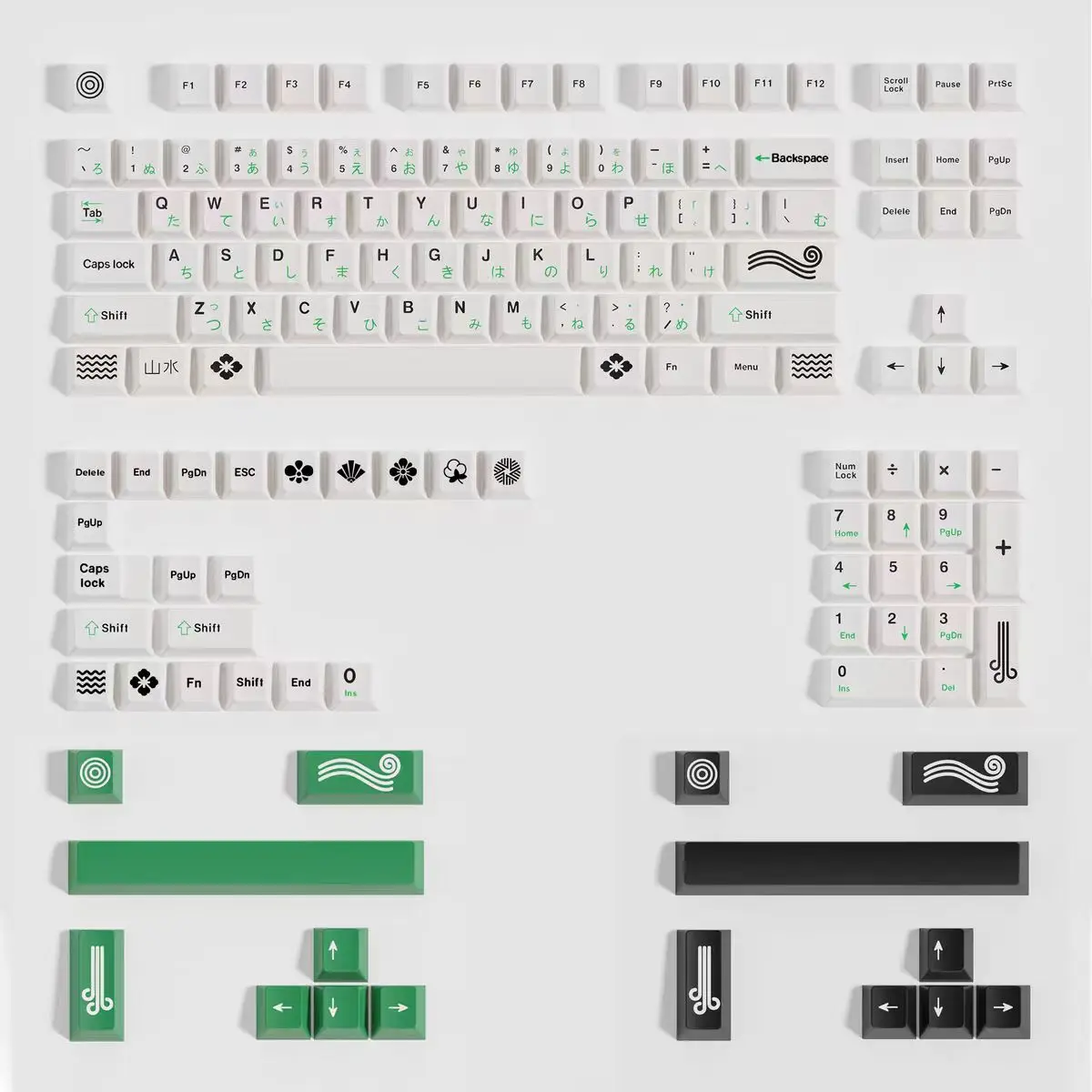 Keycaps Verdes Personalizados para Teclado Mecânico Cereja mx Perfil Cereja Pbt Sublimação 141 Chaves - Imagem 2