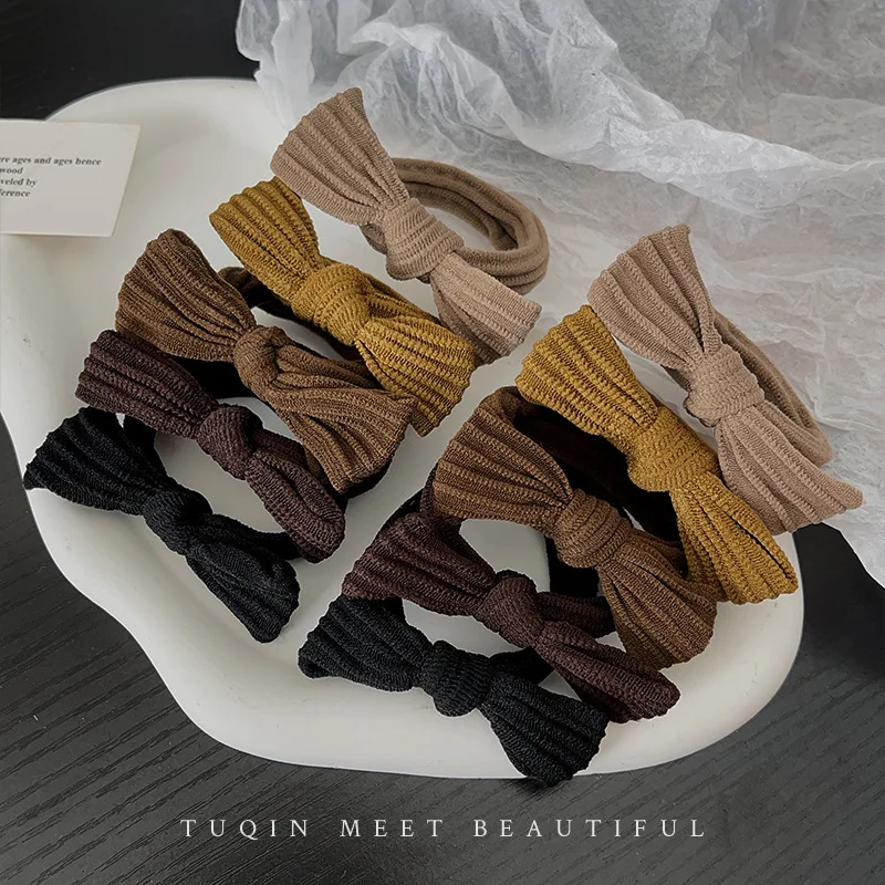 Elegant Red Butterfly Knot Hair Ties - Stylish Elastic Bands