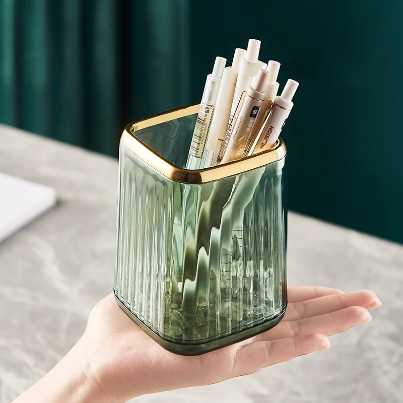 Makeup Brush Bucket Storage Tube 1pc Dressing Table Office Desktop Pen Holder Cosmetics Storage Box