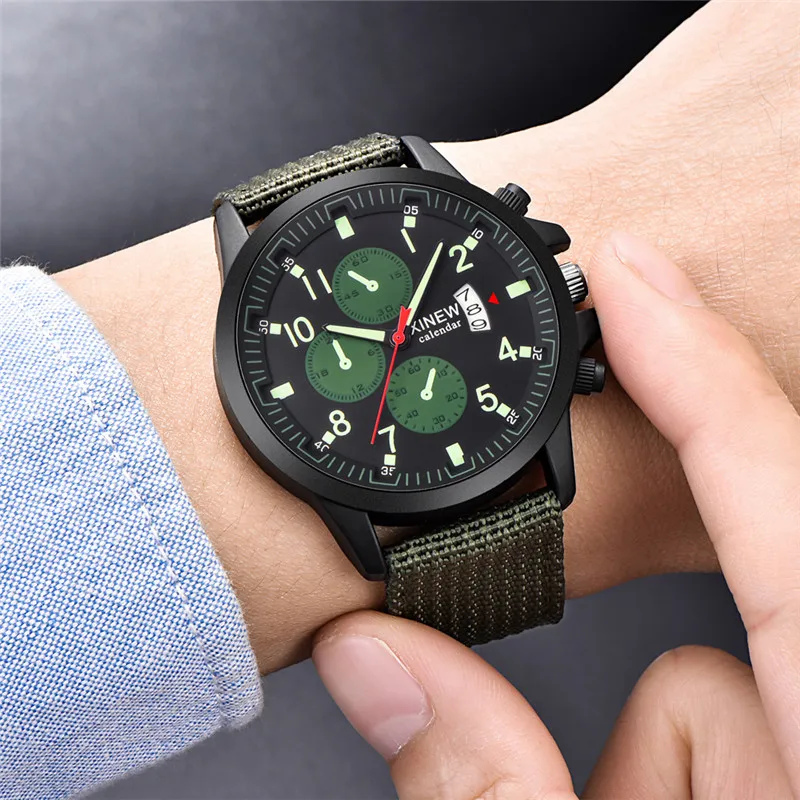 Genuine XINEW Brand Cheap Watches For Men Fashion Casual Nylon Band Military Sports Simple Date Quartz Watch Montre Homme 2024