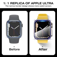 Verre + boîtier pour Apple Watch 11 10 46mm 42mm 9 8 7 45mm 41mm, protection d'écran, changement Ultra 3/2/1, couvercle pare-chocs iWatch 6 5 4 SE 44mm 6