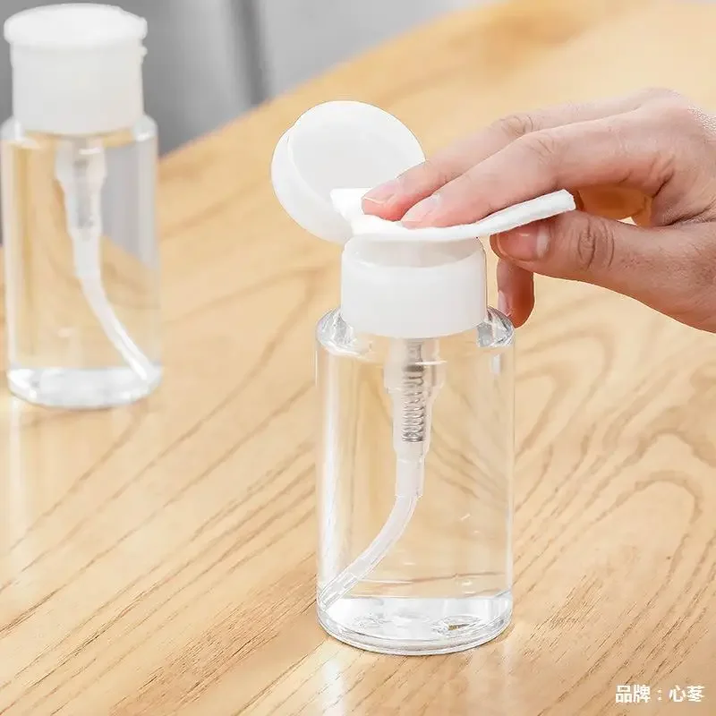 1Pcs Refillable Bottles Push-type Bottling Push Down Empty Pump Dispenser Bottle for Nail Polish and Makeup Remover Bottle 3