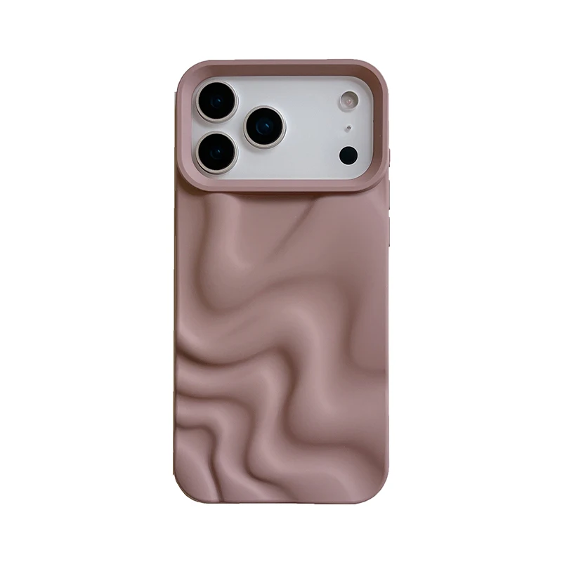 Stylish 3D Bump Wave Shiny Pink Phone Case Cover