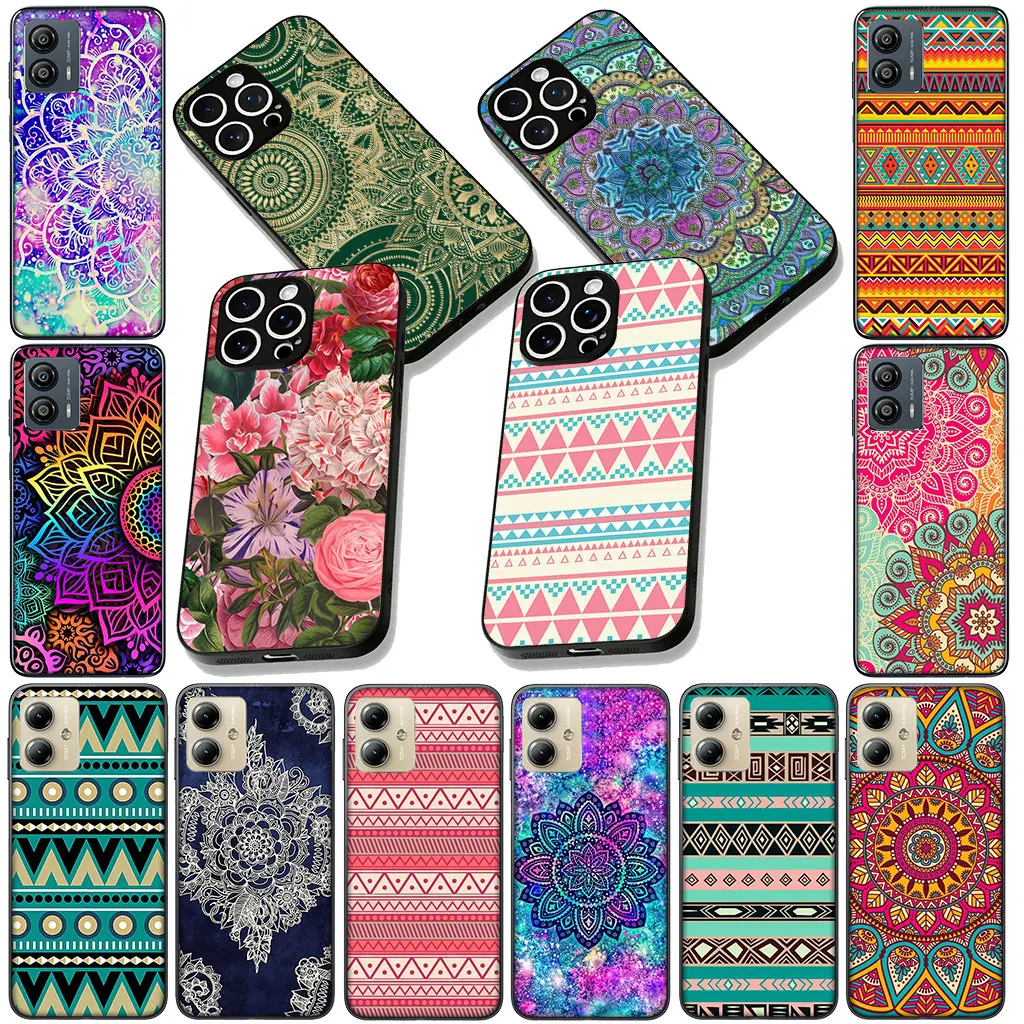 Mandala Rose Flower Textured Phone Cover