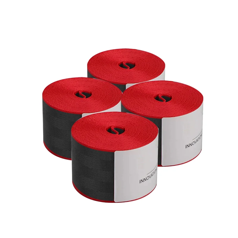 4 stücke Rote Kante Auto Sitz Gürtel Gurtband Polyester Sitz Runde Nylon Sicherheit Gurt 3,6 M 48 MM Auto sitz Umwandlung Auto Zubehör DIY – Detail 13