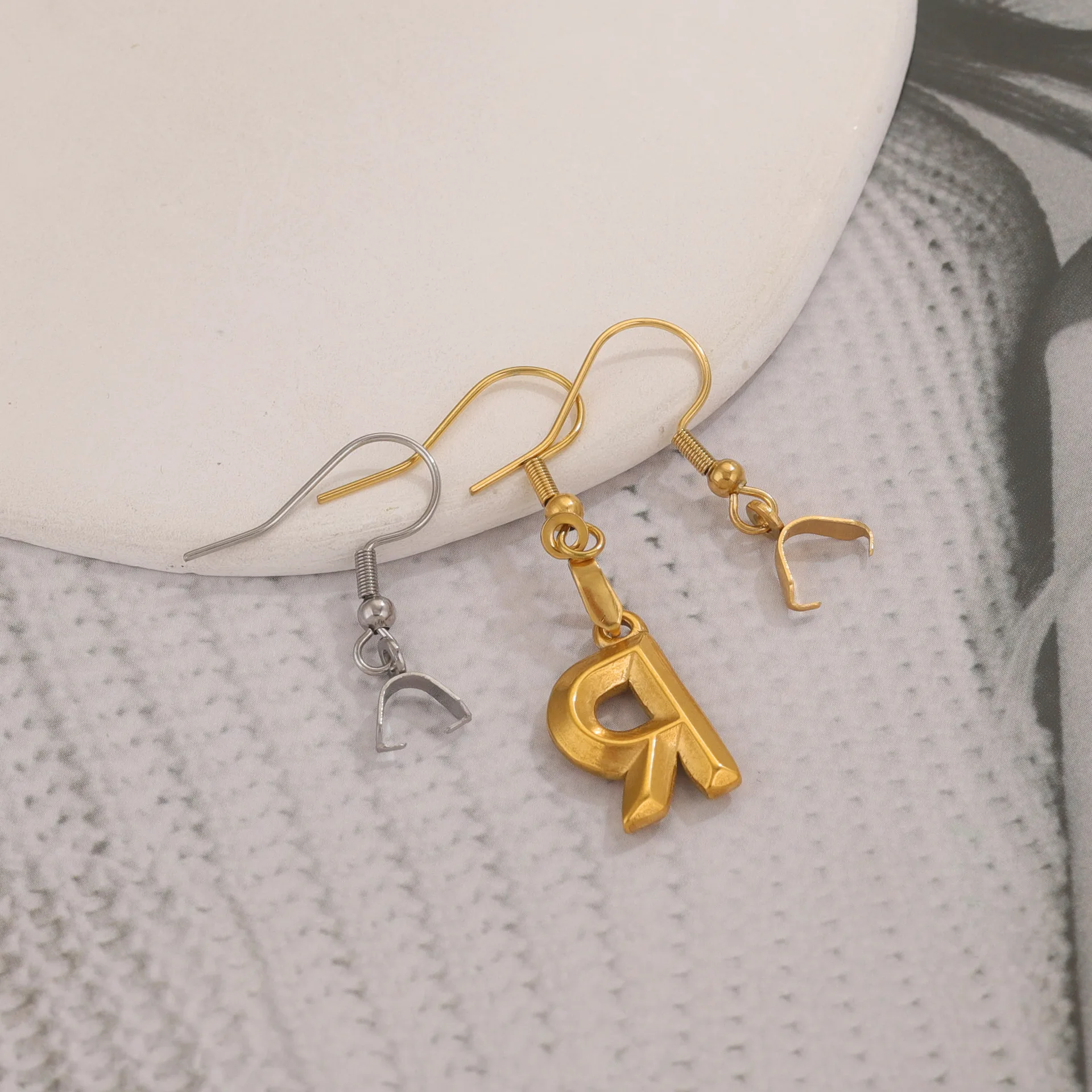 Titanium Steel Pendant Earrings Lug Clamp DIY Jewelry Handmade Accessories Wholesale 4