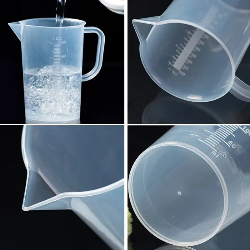 Laboratory Tool Plastic Measuring Cup 500ml Large Cylinder Graduated Measuring Container Handle Pour Spout Plastic Measuring Cup