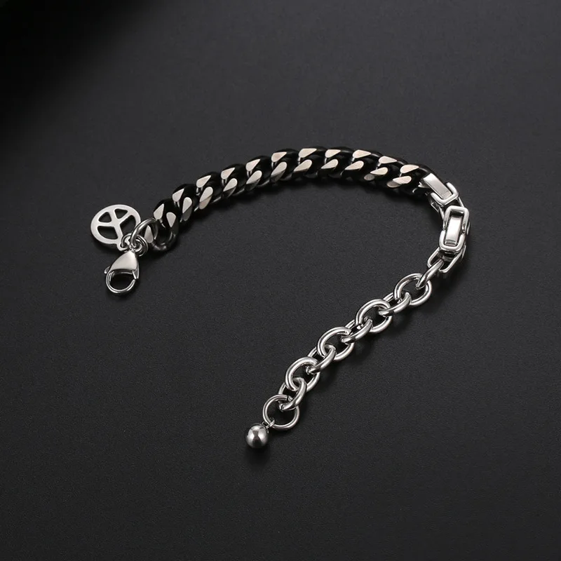 

Cuban Chain Titanium Bracelet Men's Personality Splicing Hip-hop Bracelet Girls Fashion Jewelry