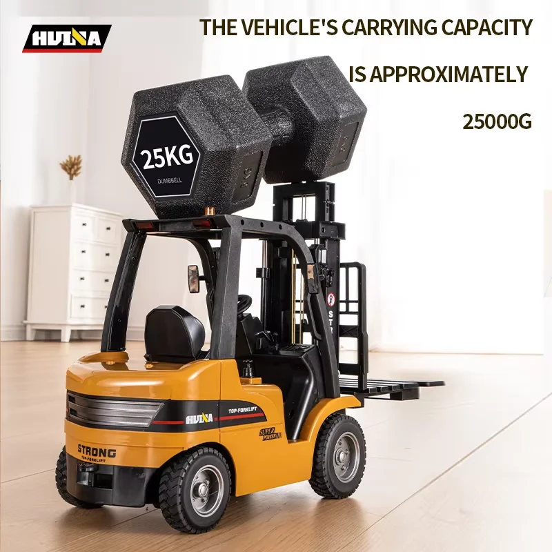Huina 677 1:10 Remote Control Forklift  8-channel Excavator Semi-Alloy Version  Large Remote Control Engineering Car Toy 4