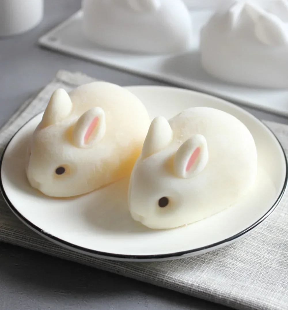3D Rabbit Soap Mold Silicone Mould DIY Candle Mold Cute Cake Pudding Molds Cake Chocolate Dessert Mould Candle Making Supplies silicone mold,baking mold,soap molds