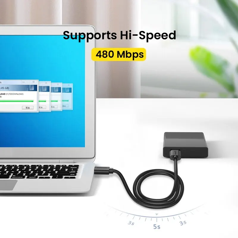 NIERBO USB-USB 케이블, 초고속 USB 2.0, A 타입 수-A 타입 수, 24 / 28AWG 케이블, 1.5m, 5 피트 블랙