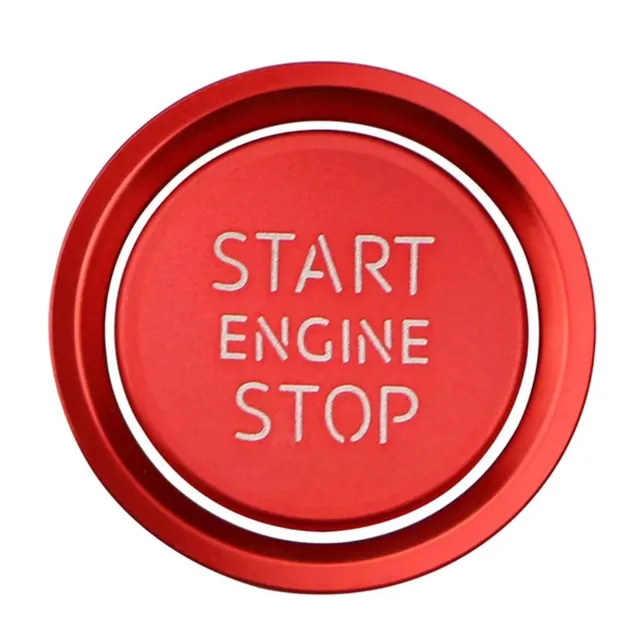 Copri Pulsante Avviamento Auto In Alluminio Rosso | Adesivo Start Stop Per A4L/A6L/Q5L/A5/Q7 | Decorazione Motore - Foto 4