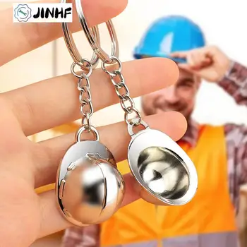 금속 크리에이티브 3D 헬멧 하드 모자 키 체인, 자동차 키 체인, 여자 가방, 생일 선물