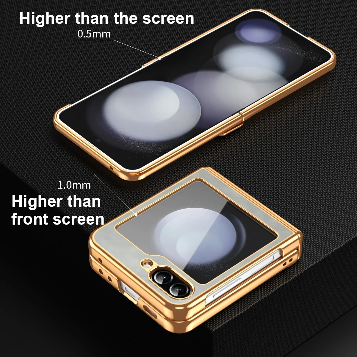Elegant Leather Folding Phone Case with Shockproof Shell Protection