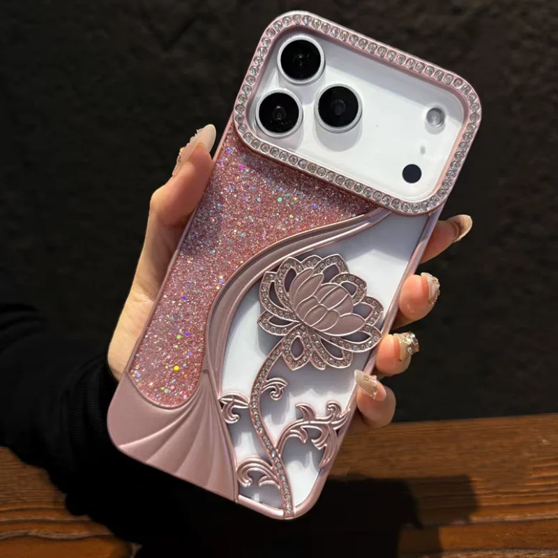 Glitter Flower Luxury Shockproof Phone Case - Shiny and Soft Cover