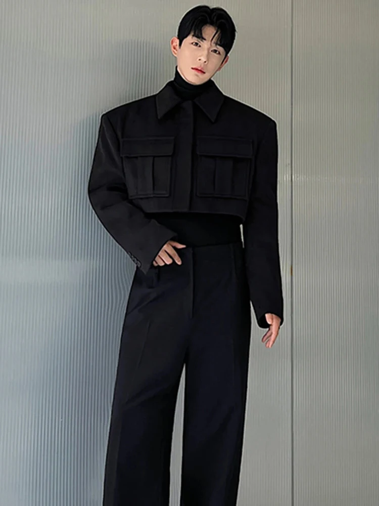 LUZHEN New Stylish Men's High Street Short Jacket Original Big Pocket Solid Color Elegant 2025 Spring Casual Trendy Coat Fbf31d 5