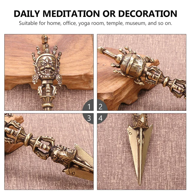 Vajra Tibeti Mozgó Sárgaréz Amulet Buddhizmus Phurba Dísz Shui Feng Szobor Dorje Meditáció Kabalája Kézműves Dharma Díszek Varázsa - Image 5