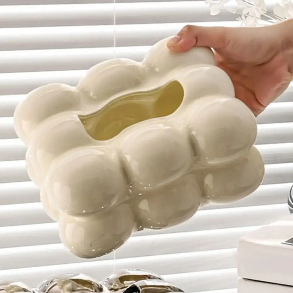 Nordic Style Tissue Box Cover Marshmallow Shape Modern Design Napkin Holder Refill Type Decorative Tissue Holder Kitchen