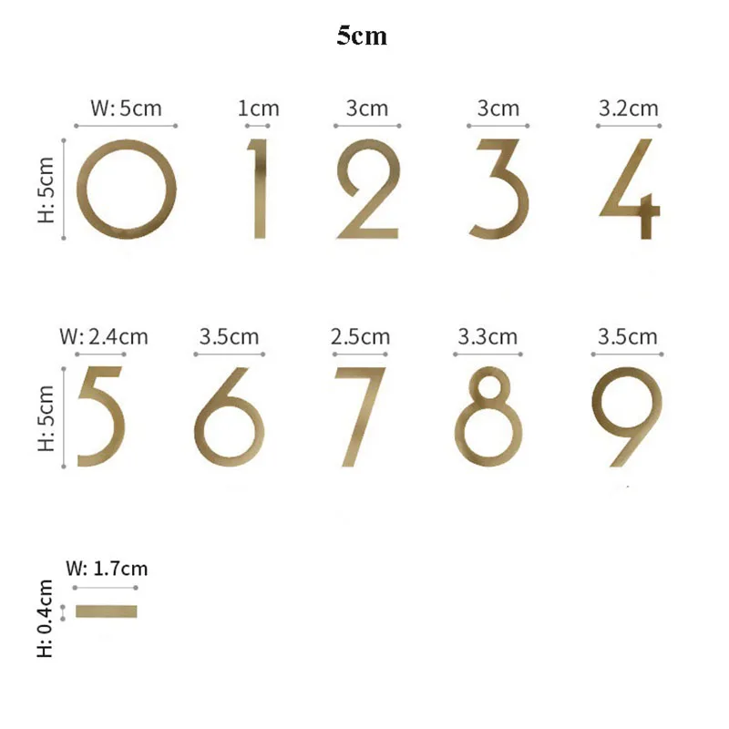 casa, sinais decorativos, símbolos personalizados, número 0 a 9 #, 5cm, 8cm