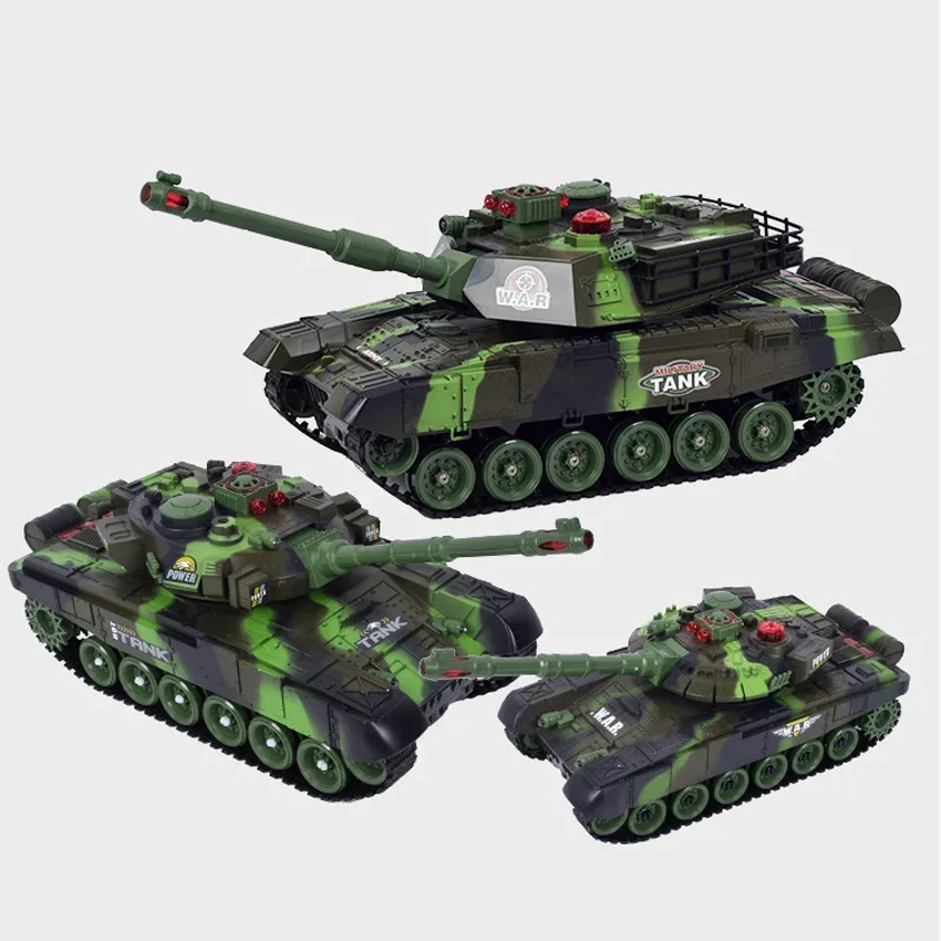 44CM Remote Control Tank 2.4G Large Rc Tank Military Vehicles Battle Fight Launch Off-Road Crawler Electric Toys for Kids Gift
