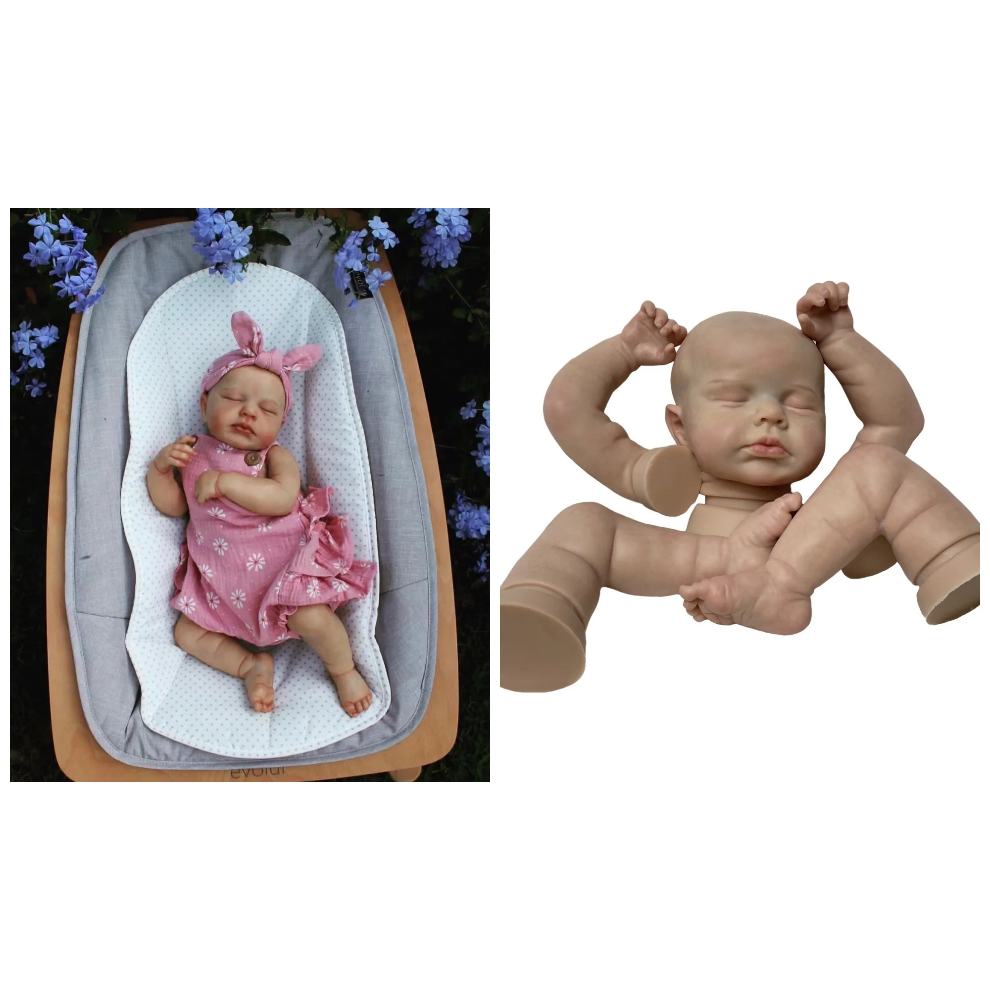 

Комплект силиконовых кукол LouLou, однотонная Неокрашенная кукла новорожденного, ручная роспись, 20 дюймов