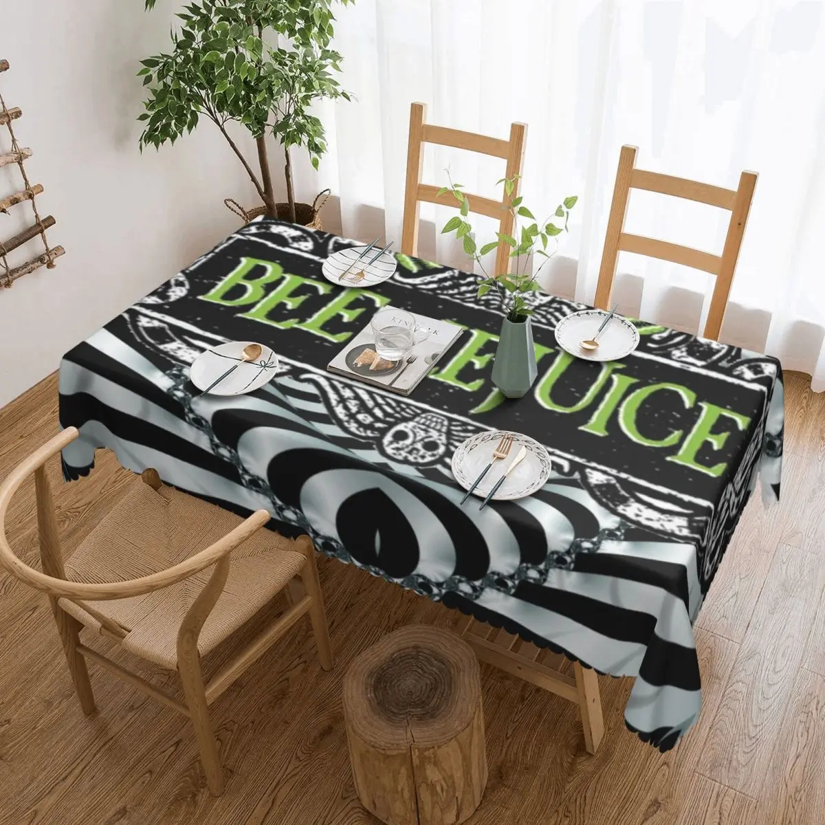 Rectangular Tablecloth Tablecloth Fit 40"-44" Table Cloth Tim Burton Style Table Cover
