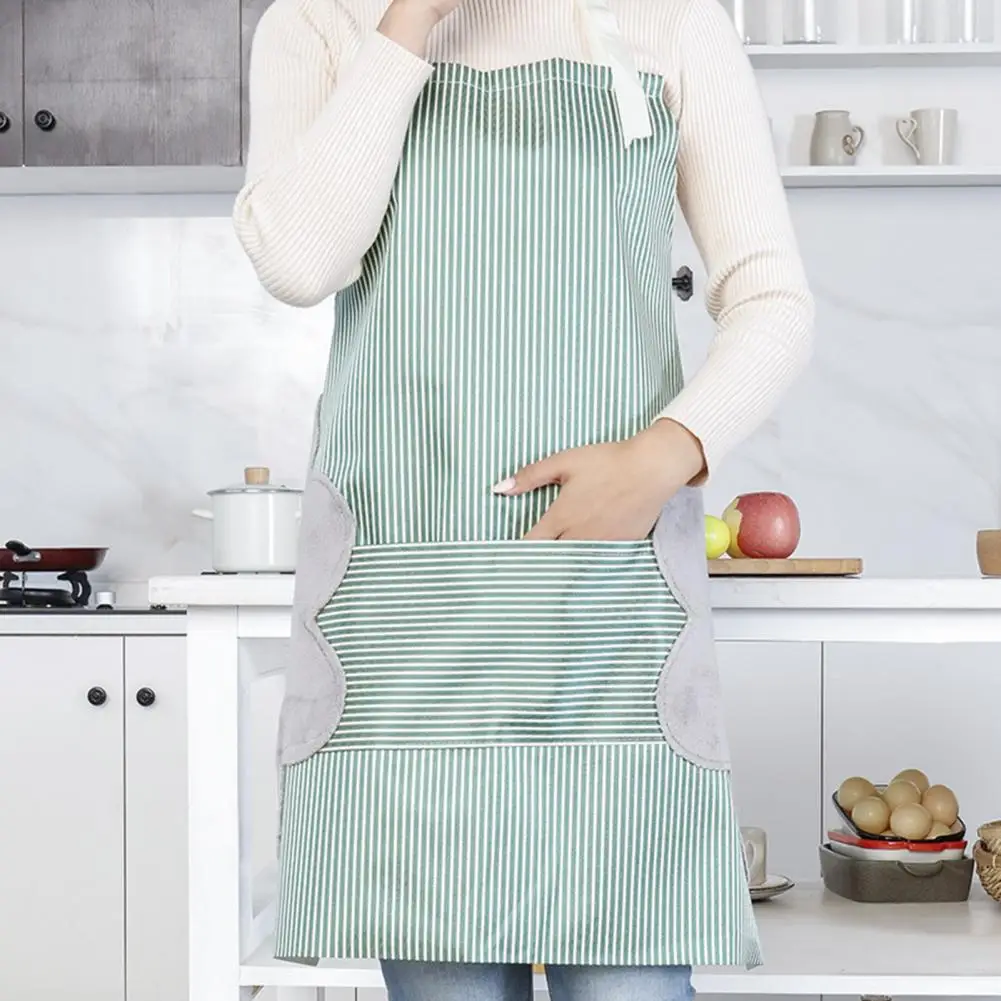

Кухонный Фартук с регулируемой длиной, маслостойкий, полосатый, шеф-повара, с карманом, Регулируемый Кухонный Фартук для готовки