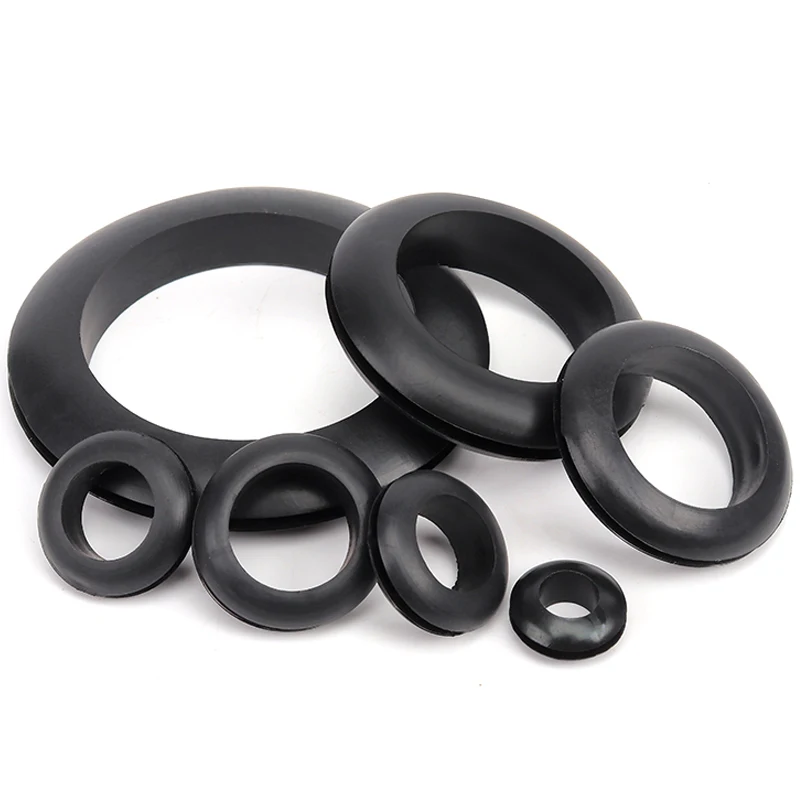 Black Rubber Double Sided Protective Coil Out Hole Wire O-Ring Distribution Box Through Wire Ring Seal Ring Grommets Cable3~80Mm