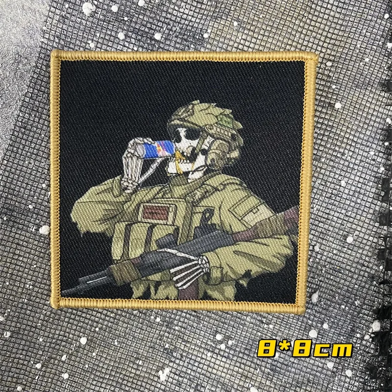 Taktische Schädel Soldaten Moral Abzeichen Scharfschützengewehr Krieg Kraftstoff Armband Klettverschluss personalisierte Rucksack Hut Zubehör Aufkleber – Detail 3