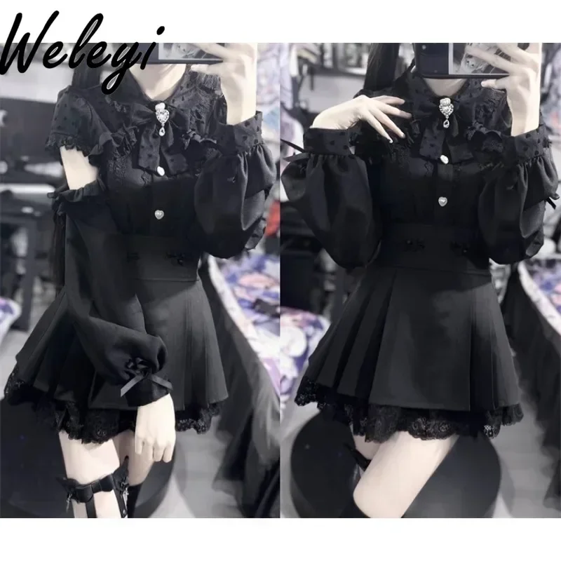 Jirai Kei Kawaii Cutecore Lace Skirts Ropa De Mujer Mine