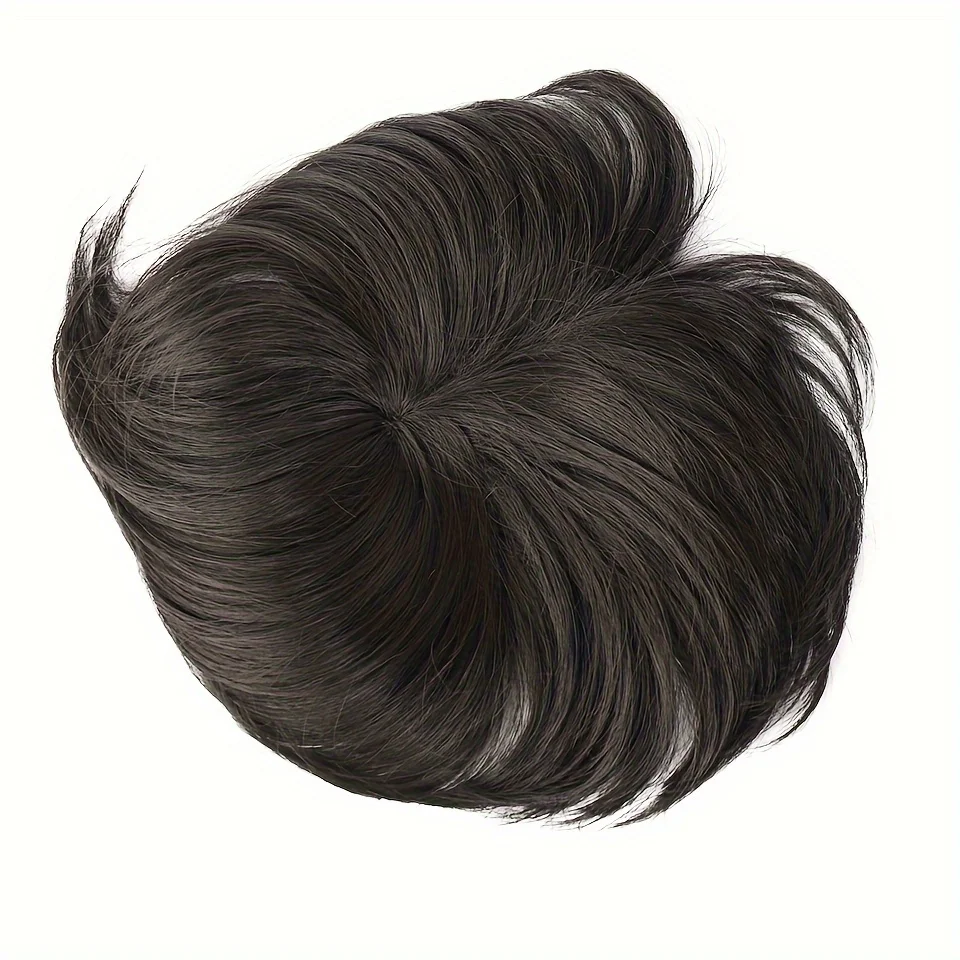 Synthetic Men Short Straight Wig Black for Male Hair Fleeciness Realistic Natural Headgear Hair Heat Resistant for Daily Party - 3