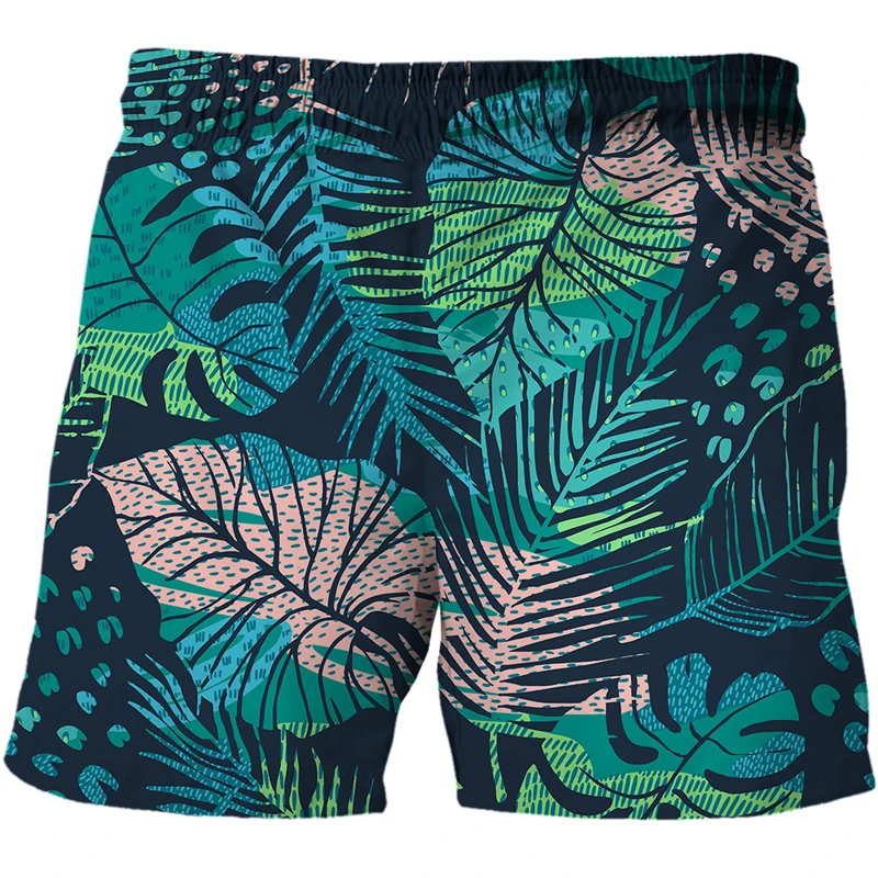 Shorts 2022 high quality polyester fabric men and women cool Jungle Leaves 3D printed shorts loose casual beach summer shorts mens casual summer shorts