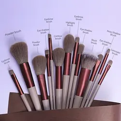 13 - Piece Premium Makeup Brush Set - Essential Beauty Tools (As picture)