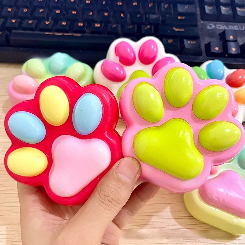 1Pcs Soft Sticky Stress Relief Relax Toys Squeeze Cat Paw Toys Decompressing Pinching Cat Paw PU Slow Rebound Toy 5