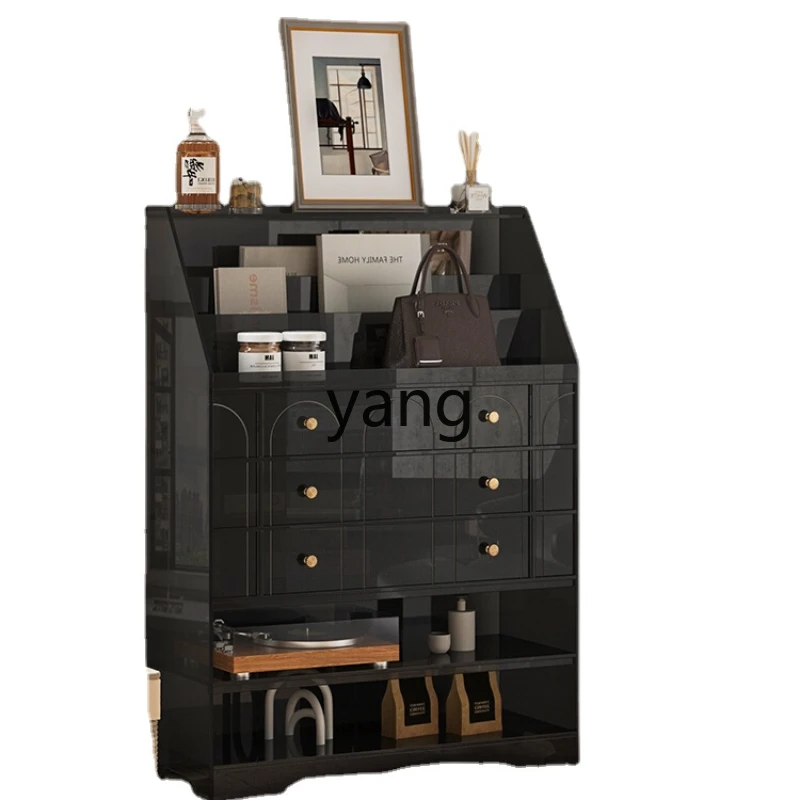 

CX Acrylic Bookcase Shelf Cream Style Side Cabinet Light Luxury Modern Minimalist Bookshelf Living Room Chest of Drawers