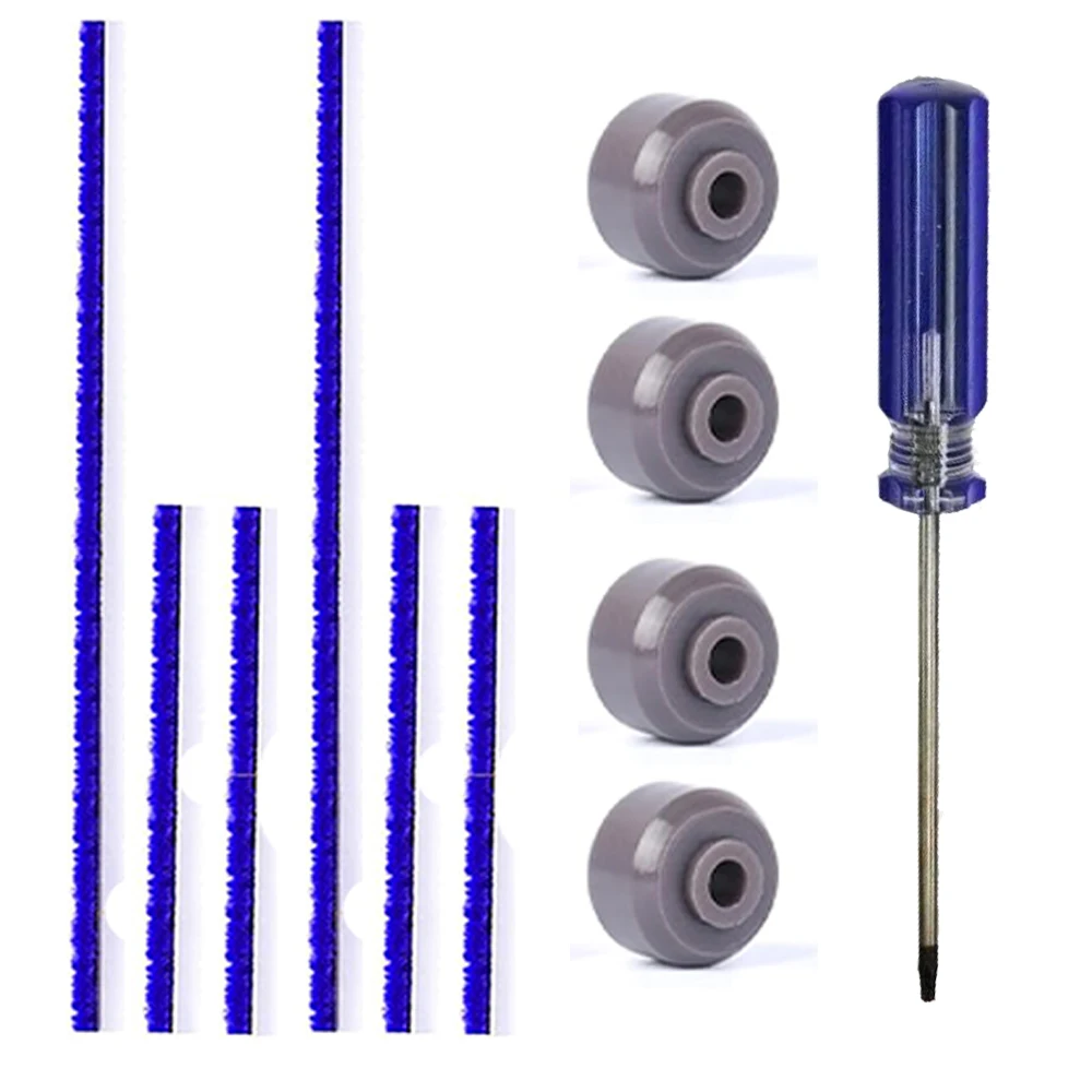 Plush and Felt Replacement Strips with Soleplate Wheels for Soft Roller Cleaner Heads