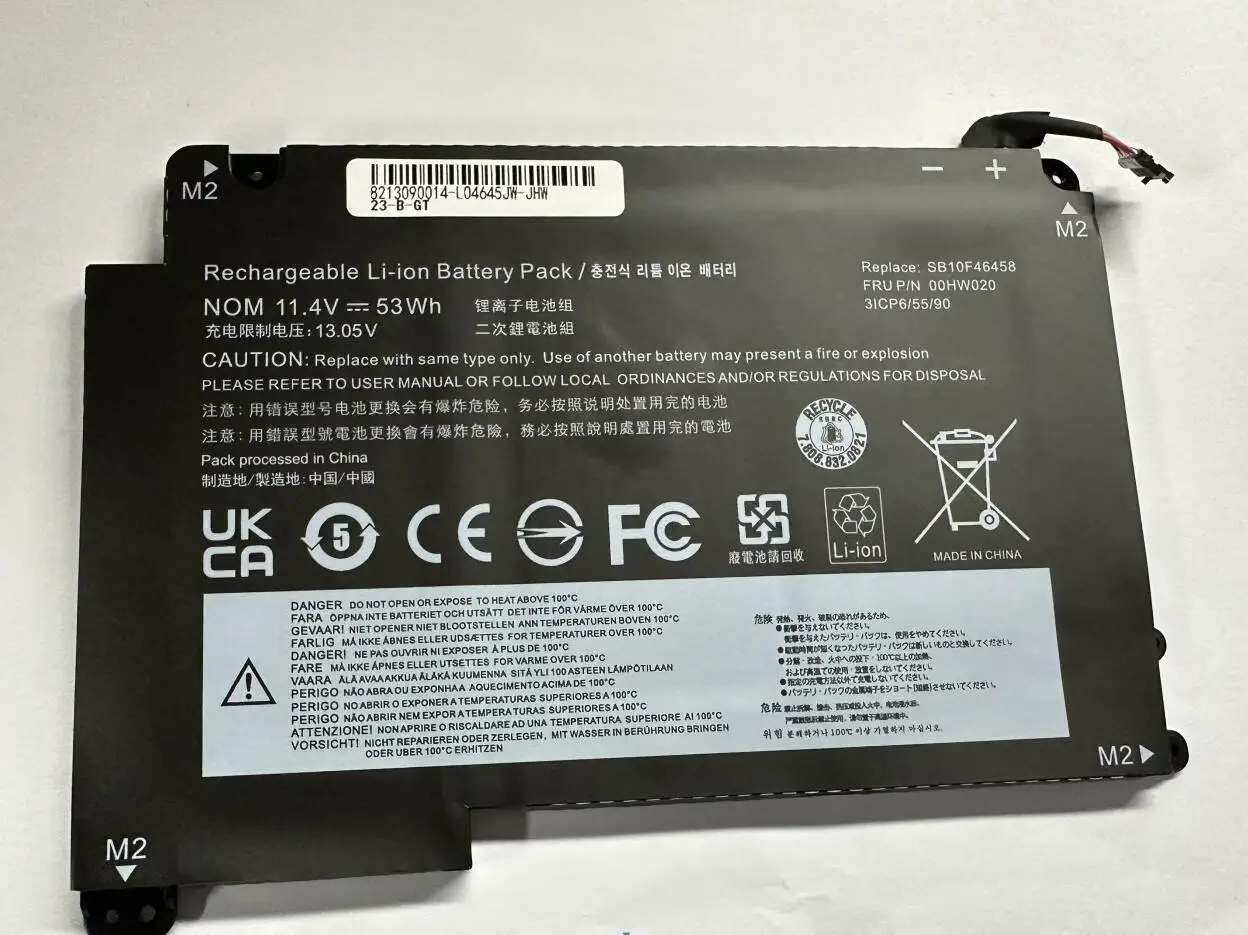 Bateria do Portátil para Lenovo Thinkpad P40 Yoga14 Yoga 460 Sb10f46458 11.4v 53wh 00hw020 00hw021 - Imagem 3