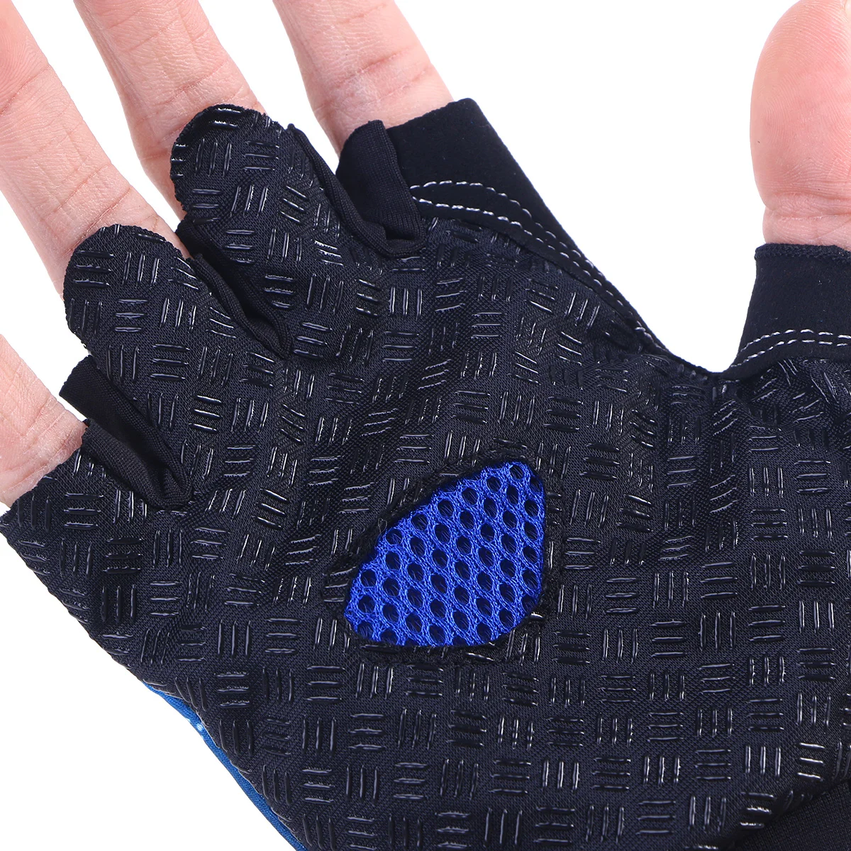 

1 Pair Outdoor Sports Half Finger Gloves Non-Slip Breathable Workout Gloves for Cycling Climbing Fishing Riding Size M (Blue)